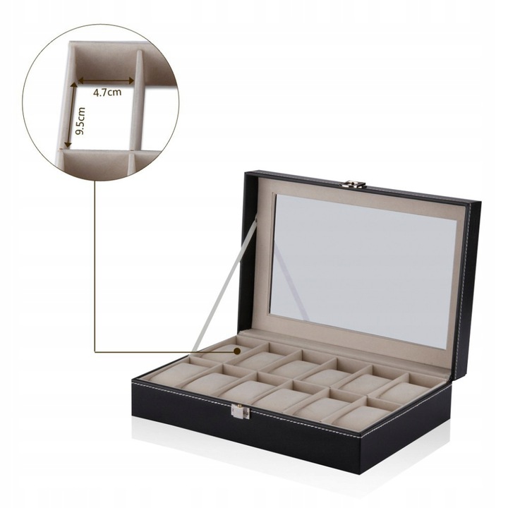 PUDEŁKO ETUI ORGANIZER SZKATUŁKA NA ZEGARKI 12szt 3