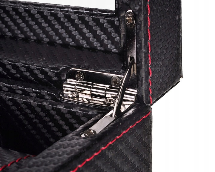 PUDEŁKO ORGANIZER SZKATUŁKA NA ZEGARKI 6szt KARBON 4