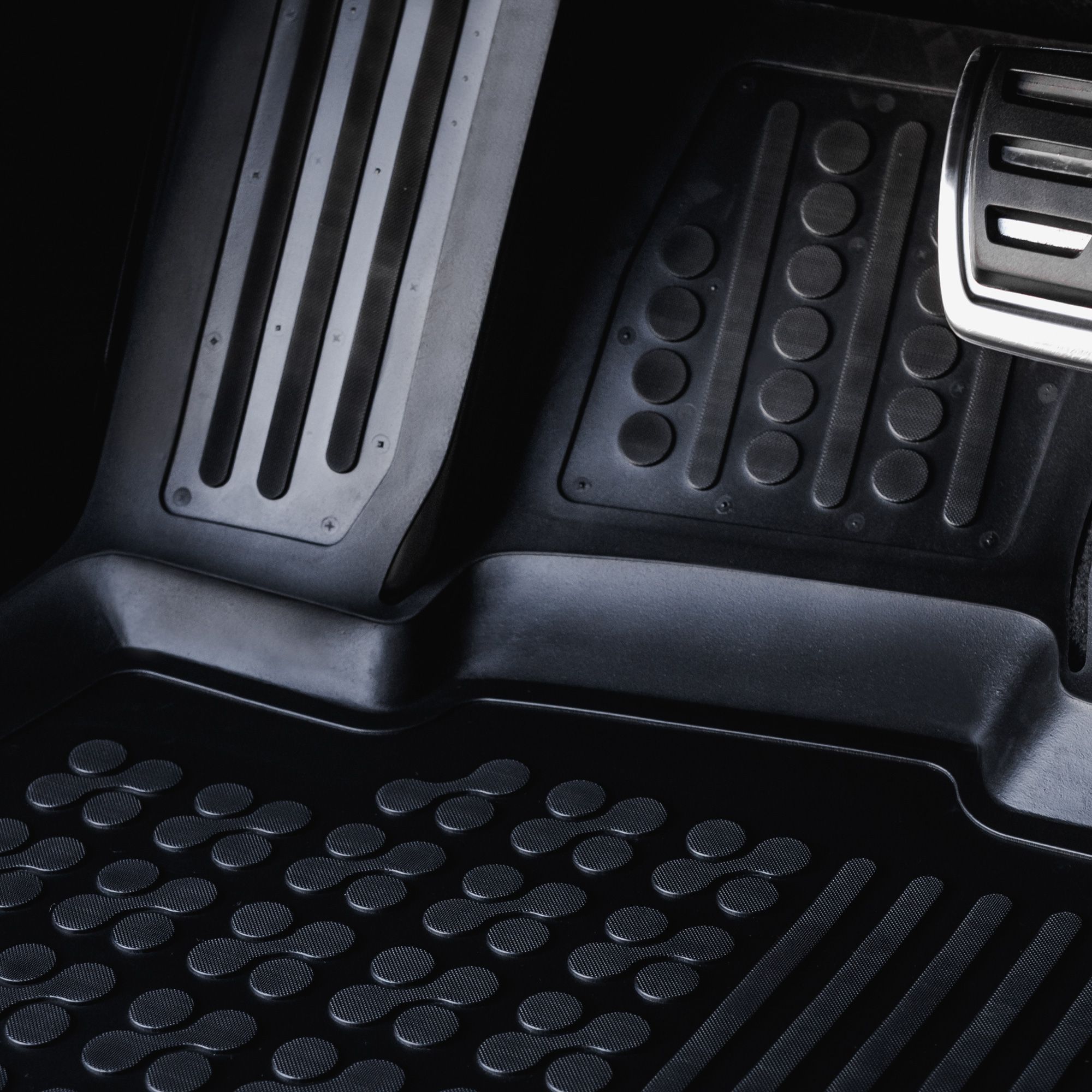 J&J AUTOMOTIVE | NORM 3D Tappeti Tappetini Auto In TPE Gomma Su Misura Per 500 dal 2007, Kit di 4 Pezzi, Inodore, Nero, Antiscivolo
