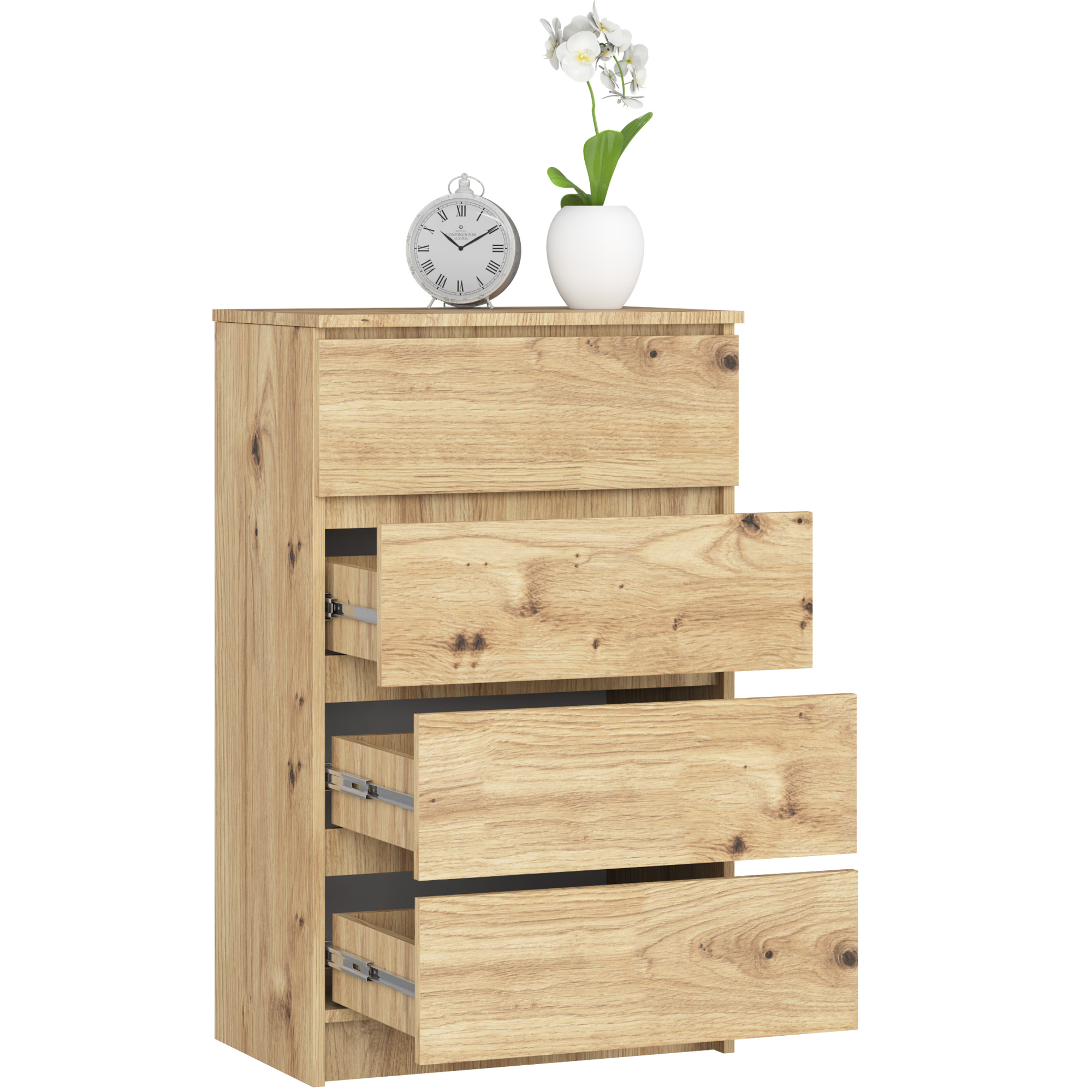 Komoda AKORD K60 Dąb Artisan 60 cm 4 szuflady kolor Dąb Artisan mat 60x40x99 cm - AKORD Meble