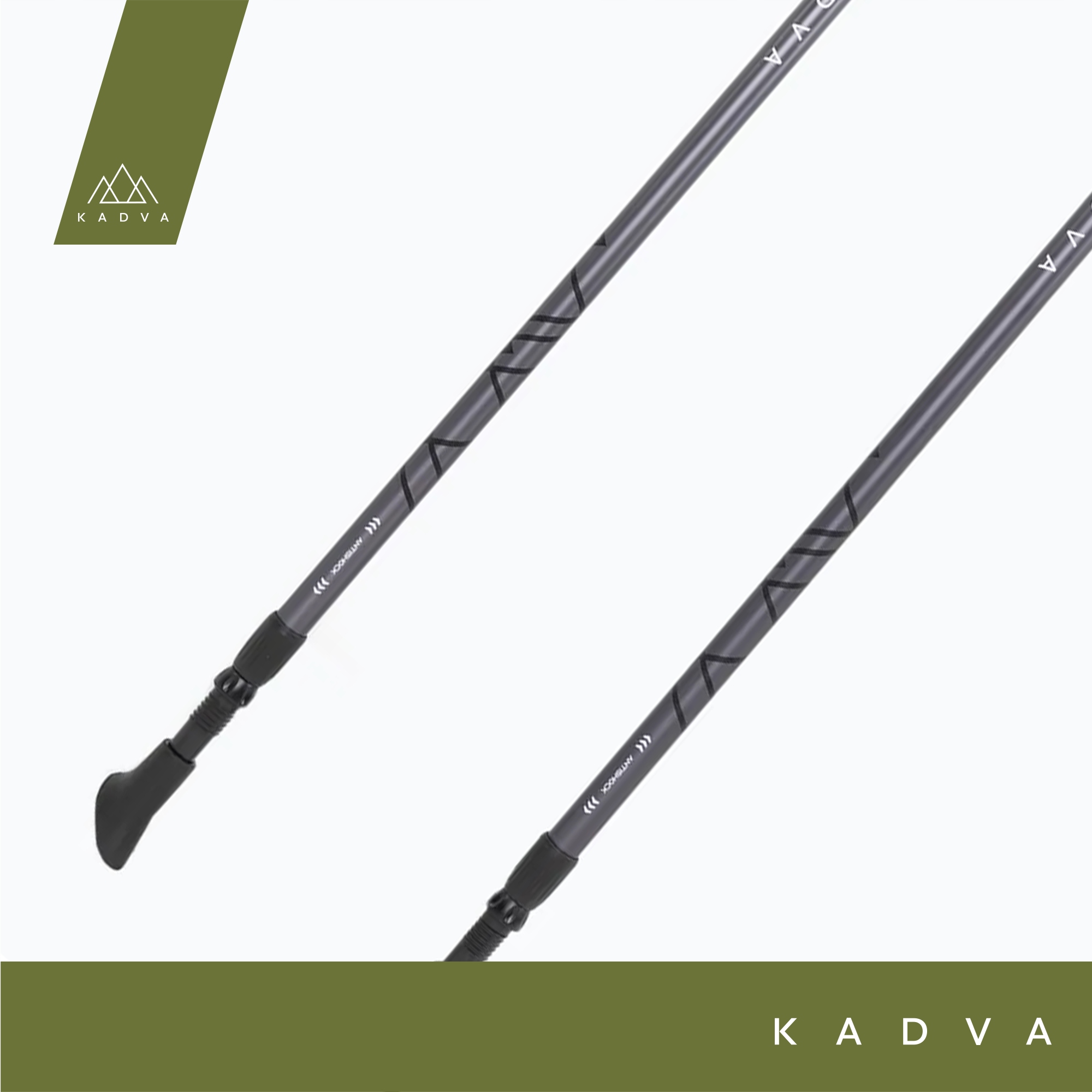 KADVA ARUKU Nordic Walking Stöcke in Schwarz, verstellbare Größe 83-135 cm Twist Lock System für Stabilität und Sicherheit Vibrationsreduzierung mit Antishock System Resistenz