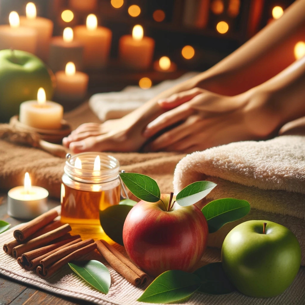 Olejek do erotycznego masażu. Kojący zmysły aromat jabłek i cynamonu.