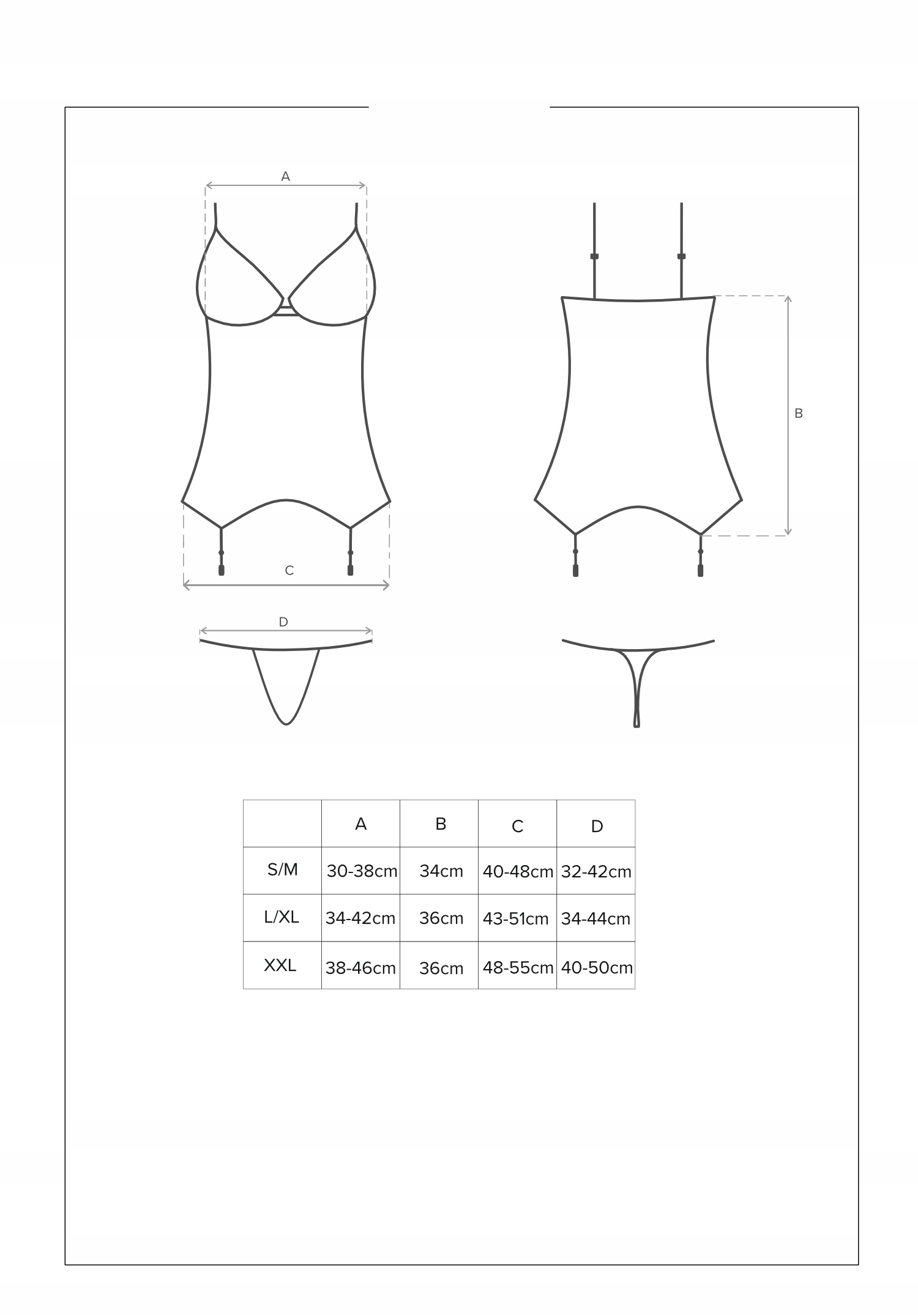 Rosalyne zmysłowy gorset i stringi S/M.