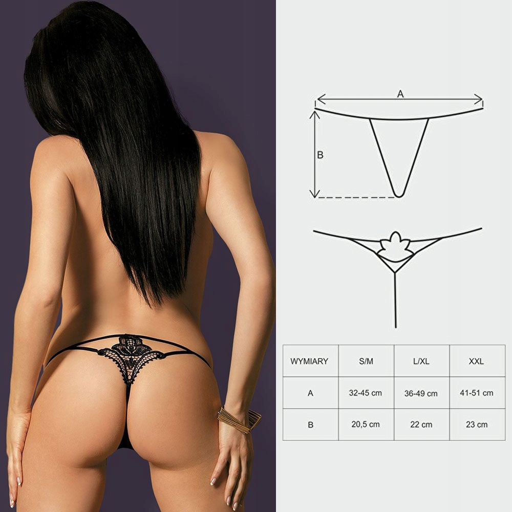 Stringi Luiza Obsessive. Ozdobny tył z gipiury.