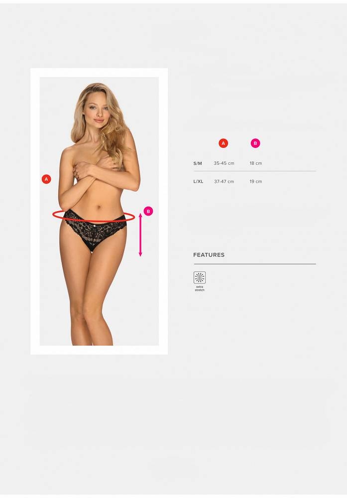 Majtki damskie stringi Obsessive, czarne.