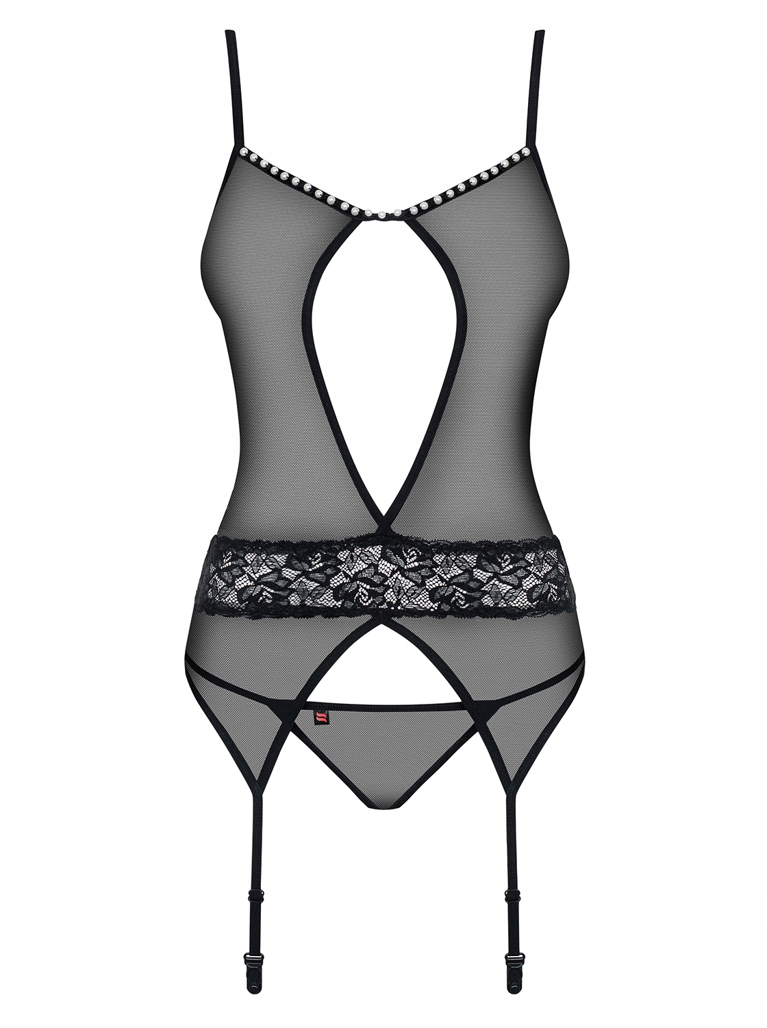 812-COR-1 gorset z uroczymi perełkami i stringami.