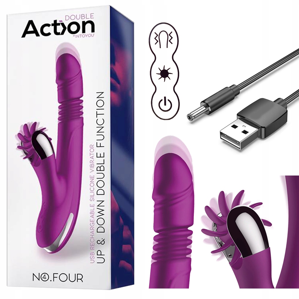 Wibrator króliczek rotujący z ruchem góra dół.