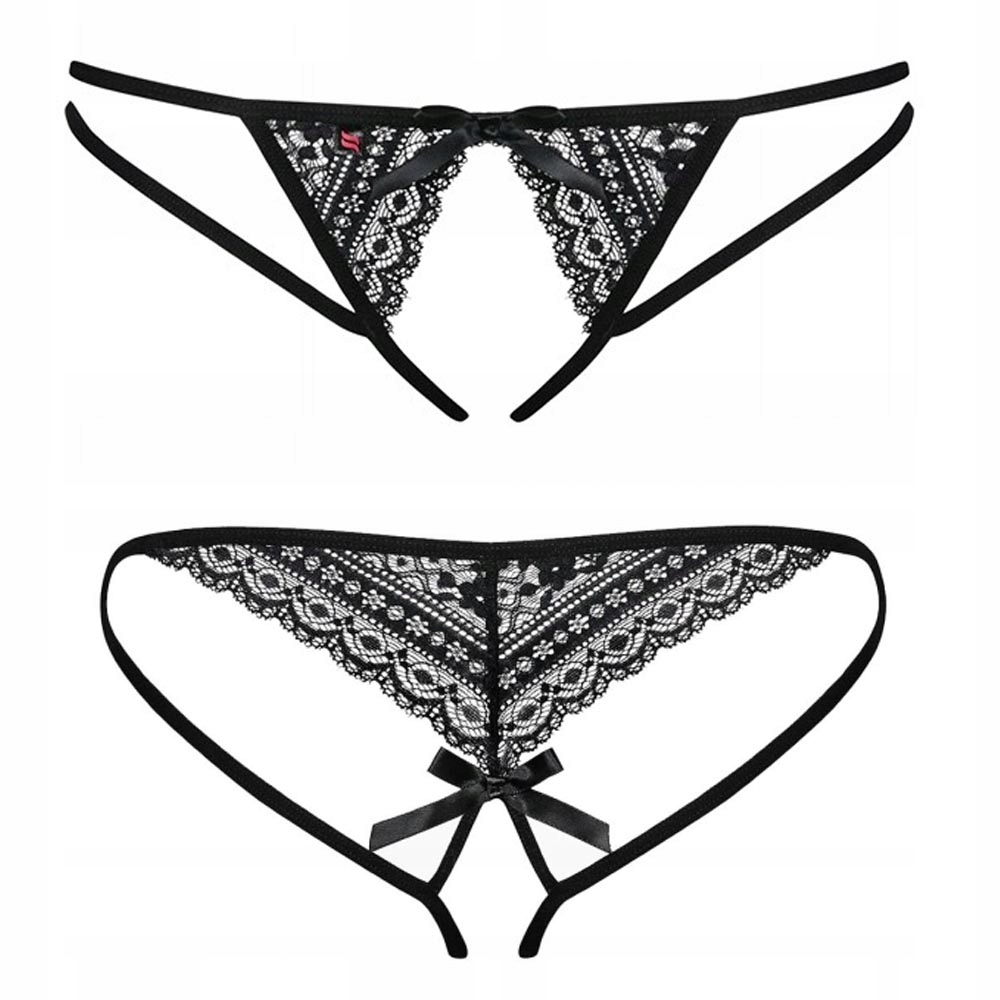 Stringi z otwartym krokiem L/XL. Obsessive.