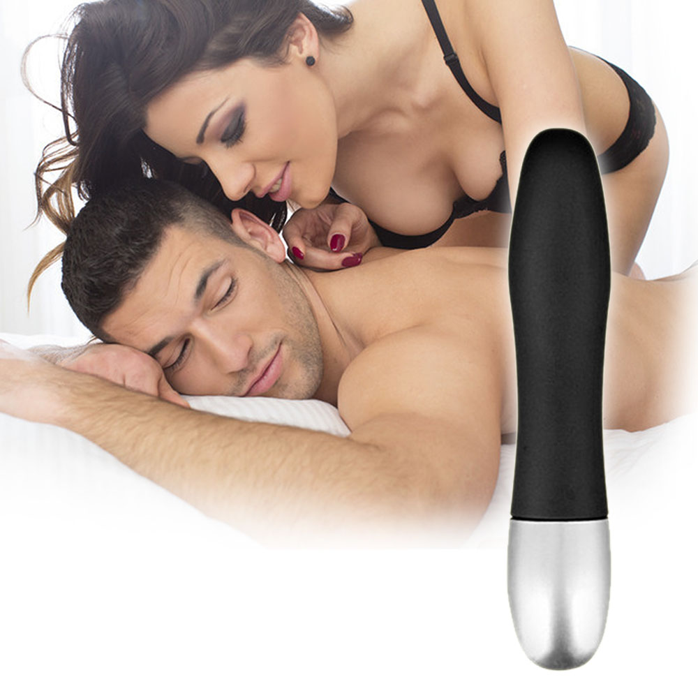Czarny twardy wibrator, masażer intymny