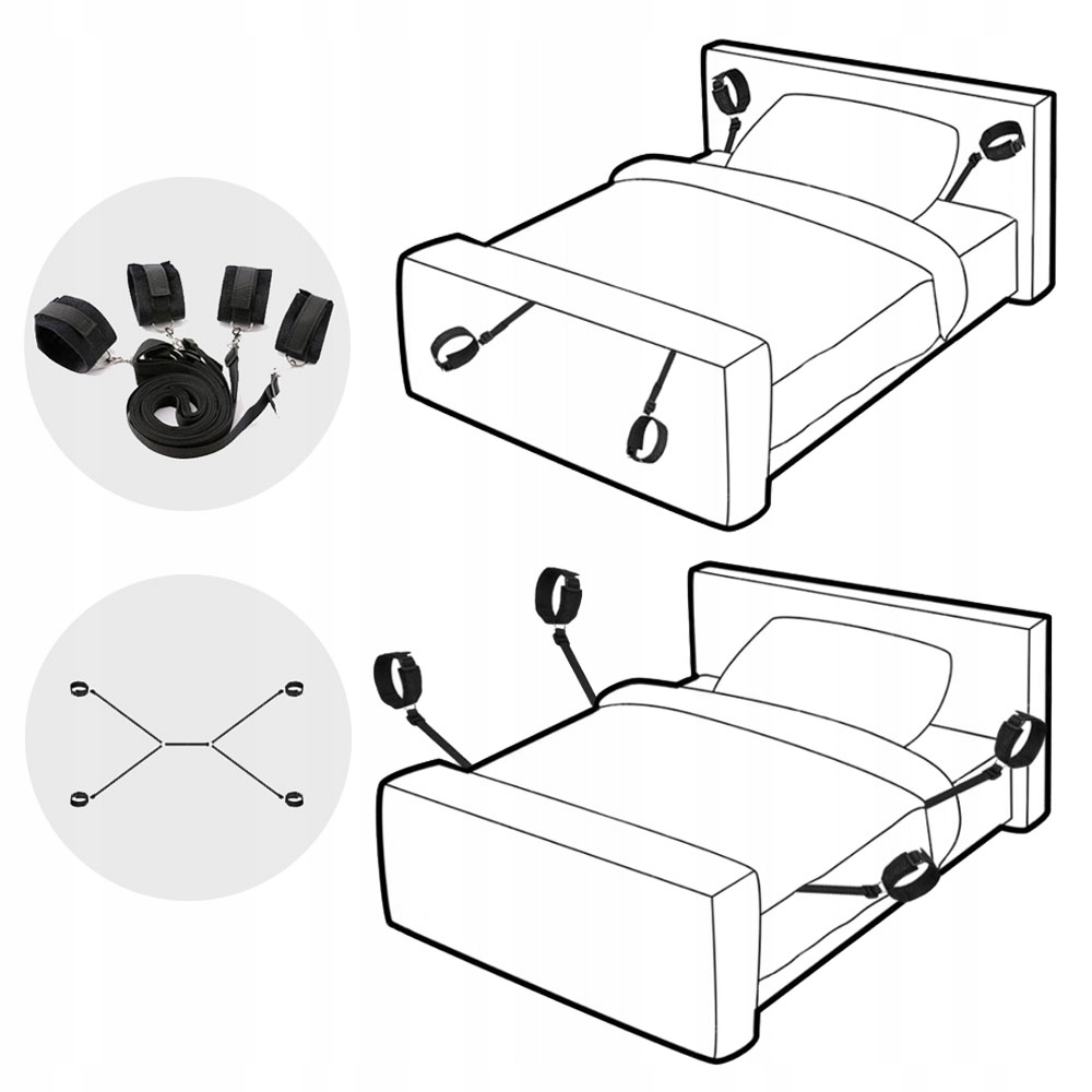 Krępujące pasy na ręce i nogi. Ostry seks.