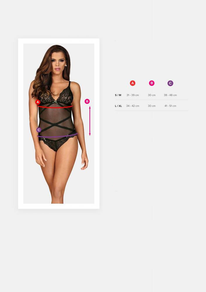 Body Bondea. Koronkowe wstawki, L/XL.