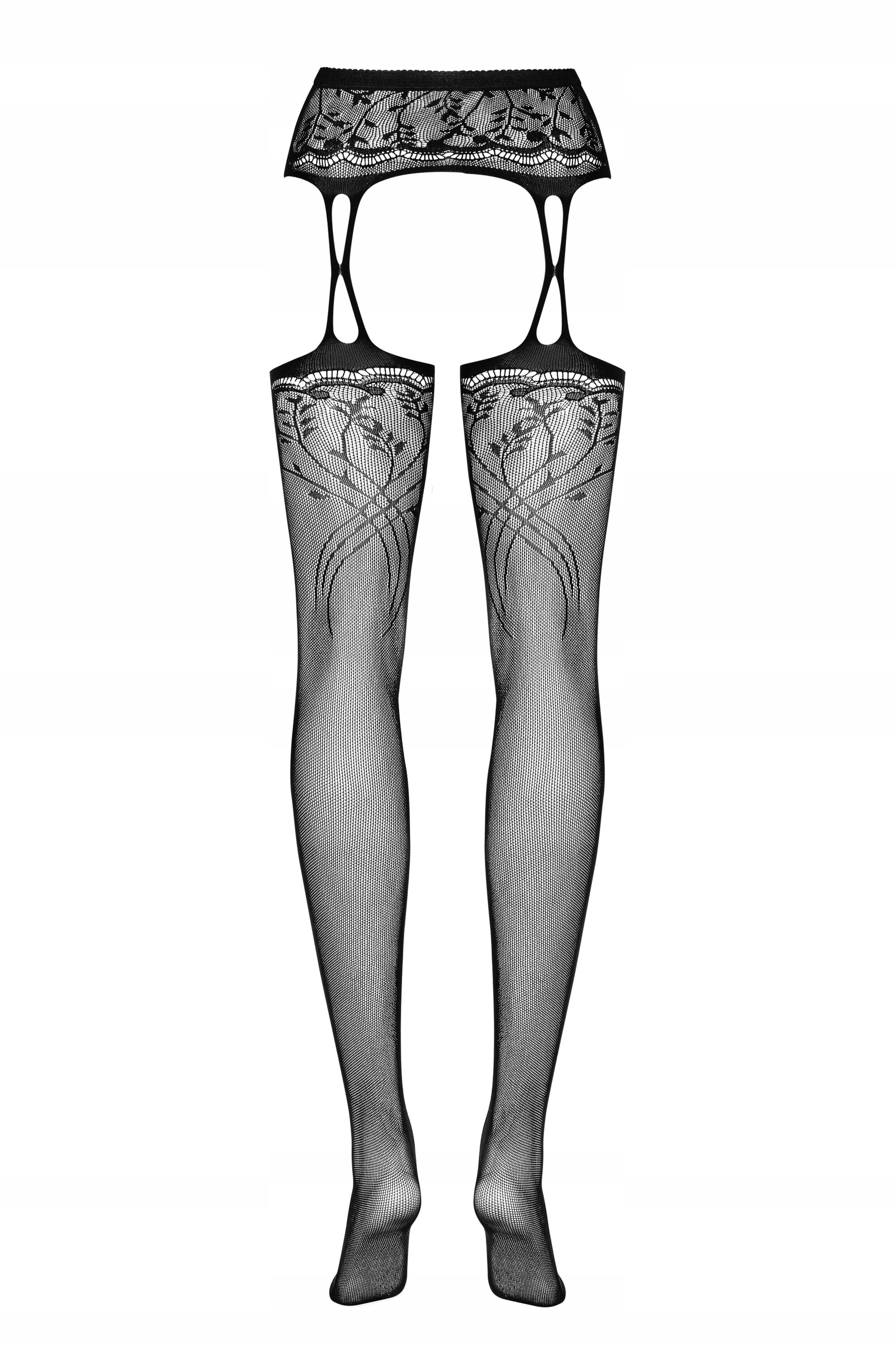 Pończochy z pasem S206 czarne S/M/L