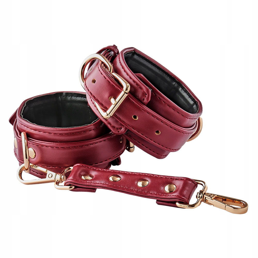 Mankiety na kostki z ekoskóry, łącznik z karabińczykami, regulowany gadżet