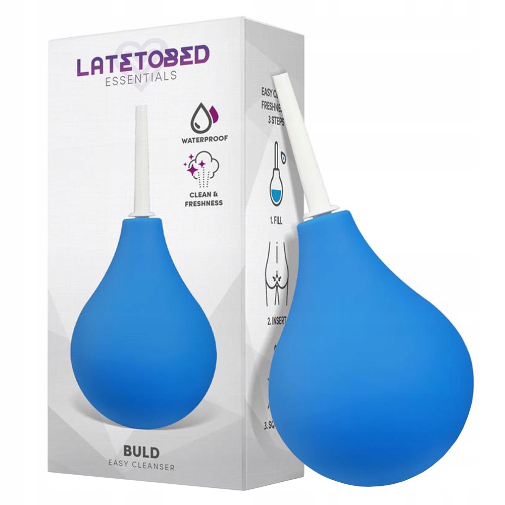 Gruszka analna do lewatywy higiena intymna. Czysty seks. Niebieska.