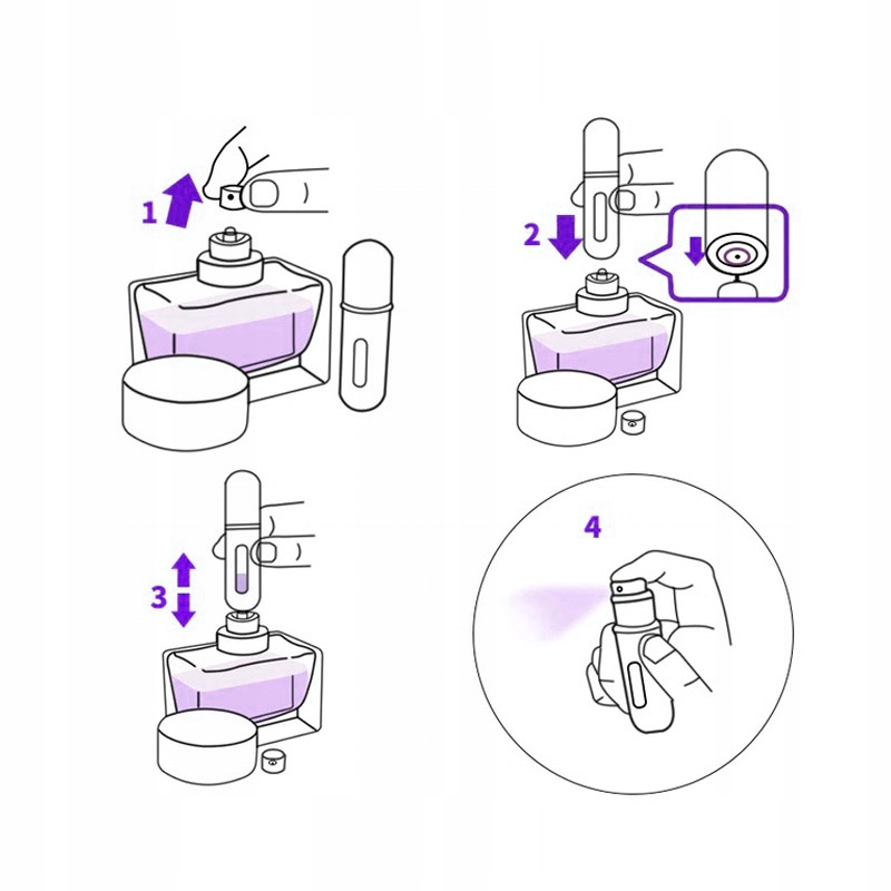 Butelka z atomizerem do perfum, przenośna. Idealna do torebki.