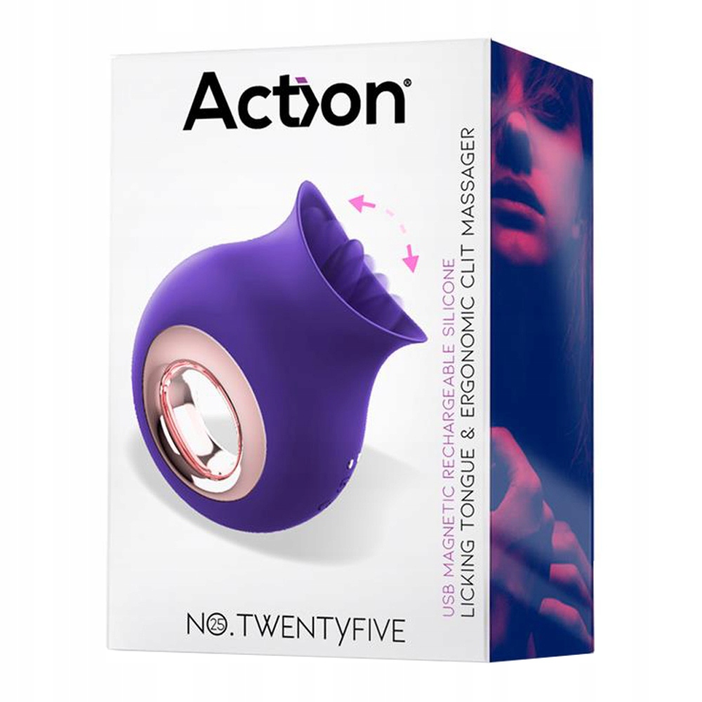 Masażer, stymulator łechtaczki z ruchomym języczkiem i wibracjami.