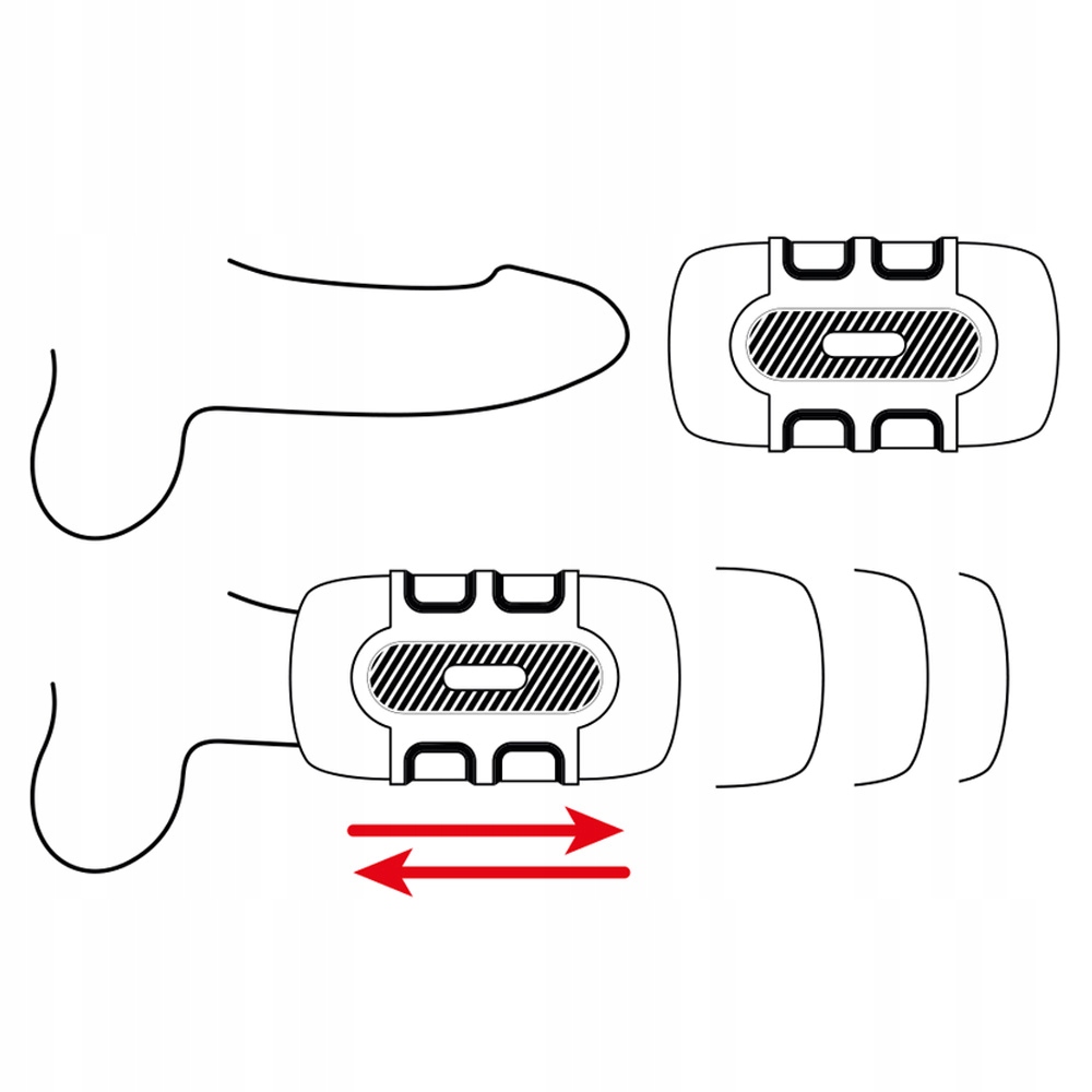 Masturbator dwustronny, usta i pochwa, wewnętrzna tekstura.