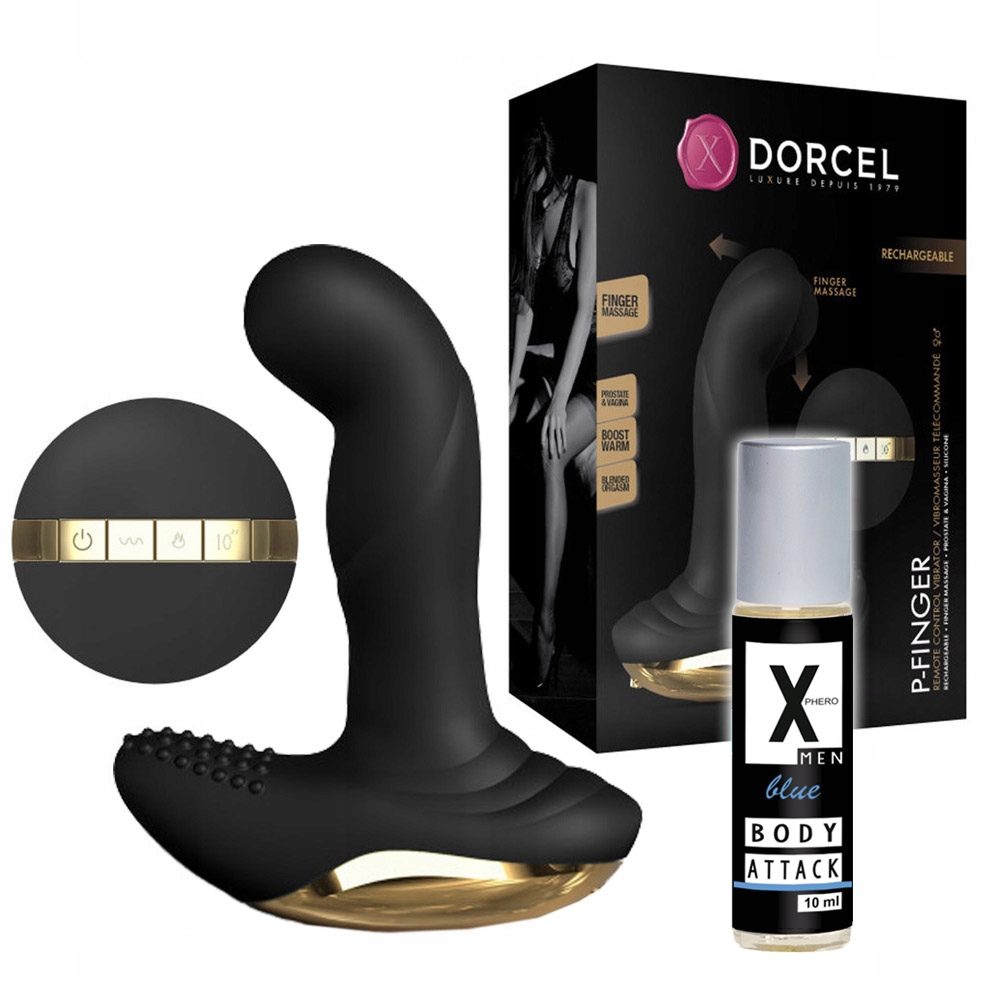 Masażer prostaty, wibrator, podgrzewanie + perfumy