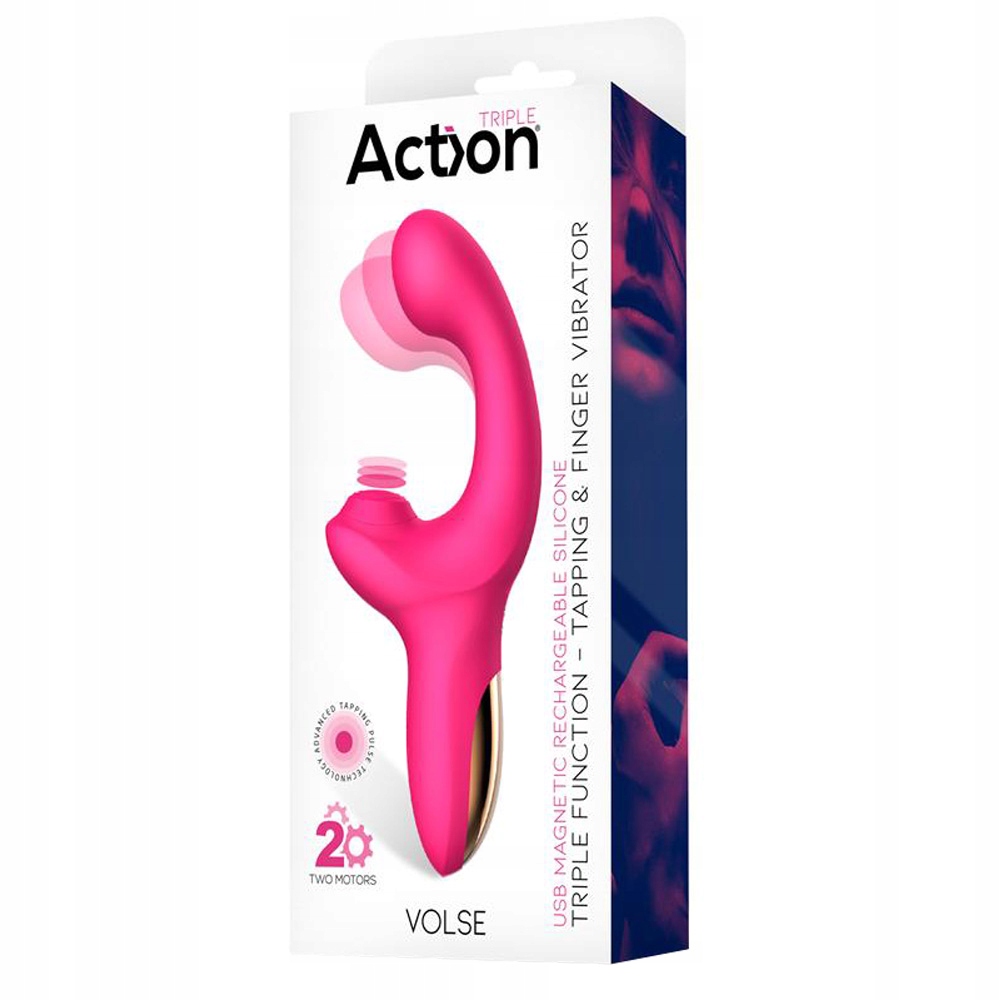 Wibrator do pochwy z pulsacjami, silikonowy. 2 silniki.