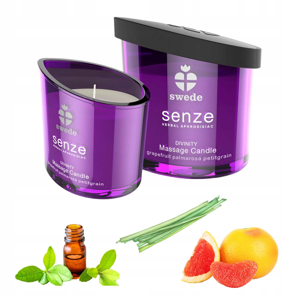 Olejek do masażu w świecy 50 ml. Zapach grejpfrut, palmarosa.