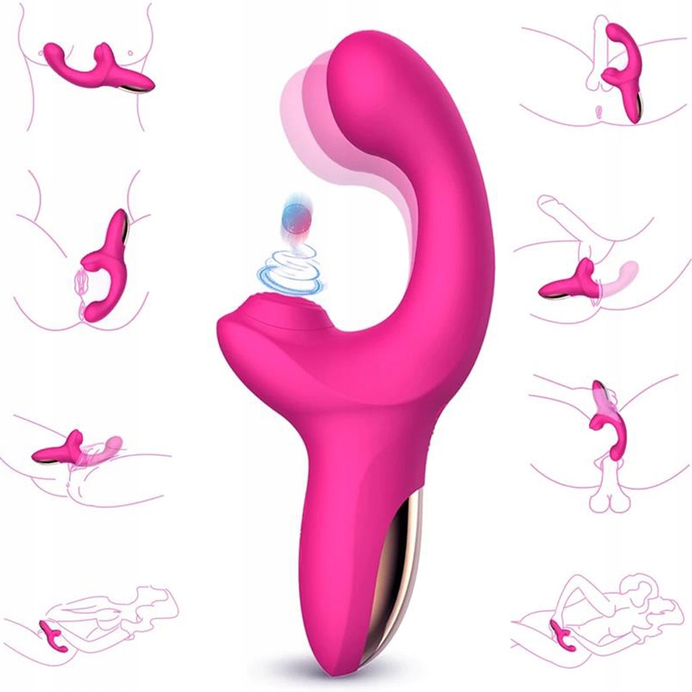 Wibrator do pochwy z pulsacjami, silikonowy. 2 silniki.