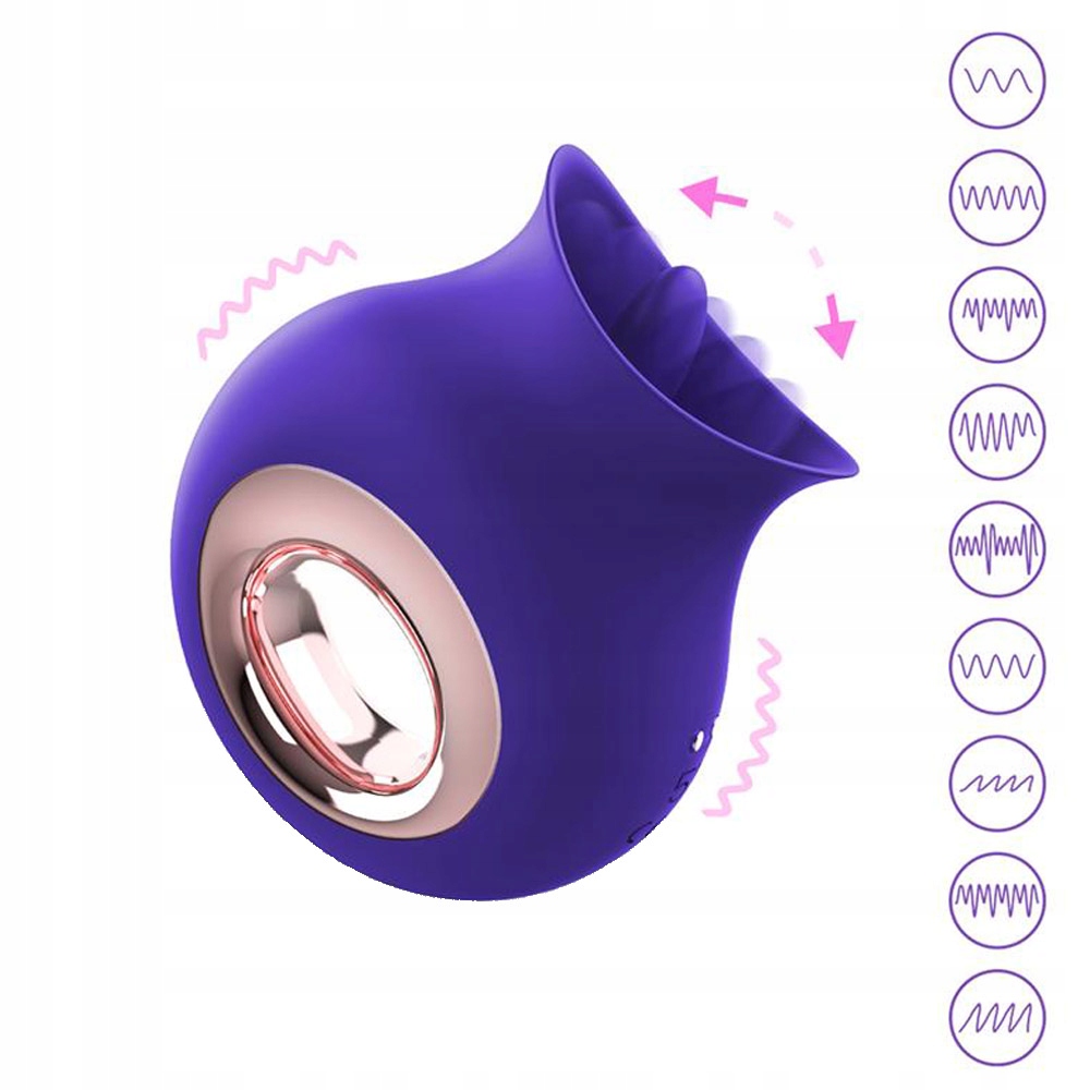 Masażer, stymulator łechtaczki z ruchomym języczkiem i wibracjami.