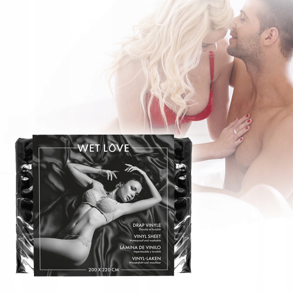 Prześcieradło winylowe, czarne. Czysty seks.