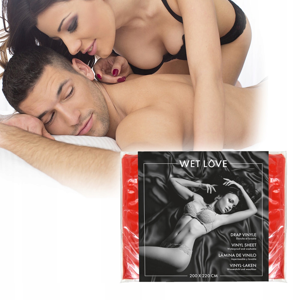 Winylowe prześcieradło 220x200 cm, czerwone.