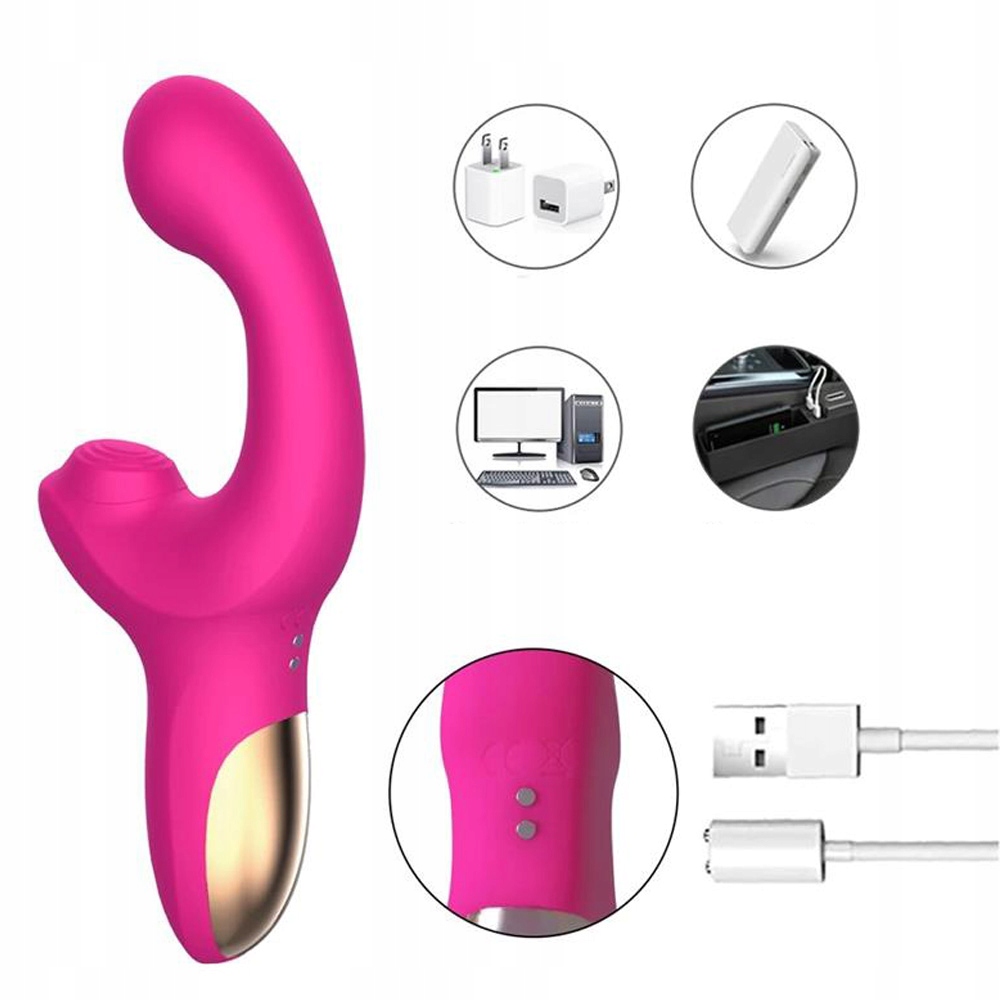 Wibrator do pochwy z pulsacjami, silikonowy. 2 silniki.