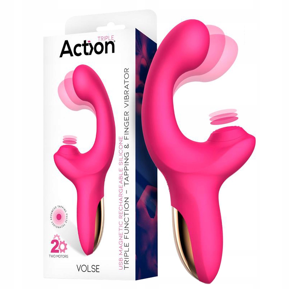 Wibrator do pochwy z pulsacjami, silikonowy. 2 silniki.