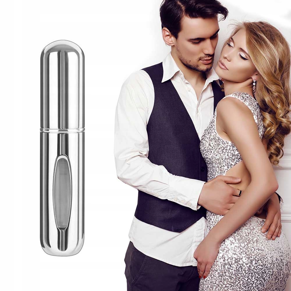Atomizer srebrny 5 ml, buteleczka na perfumy. Idealna w podróż.