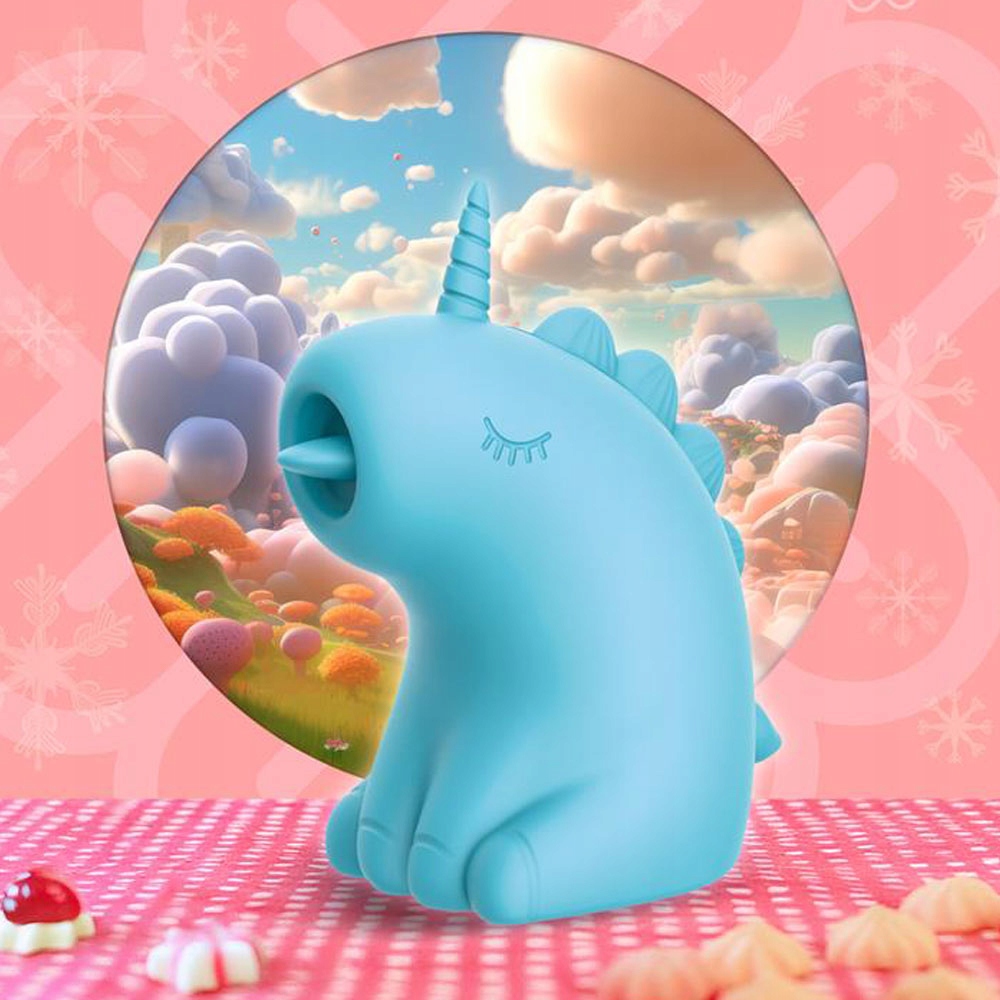 Masażer łechtaczki z funkcją 10 trybów lizania. Kształt jednorożca. Silikon