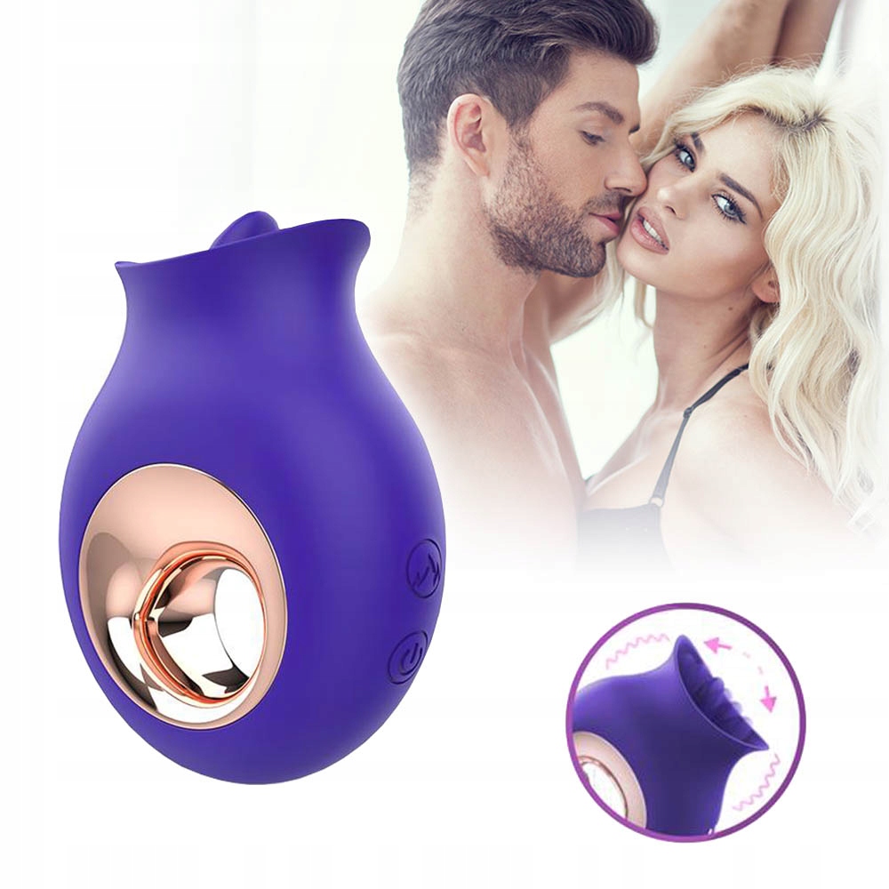 Masażer, stymulator łechtaczki z ruchomym języczkiem i wibracjami.