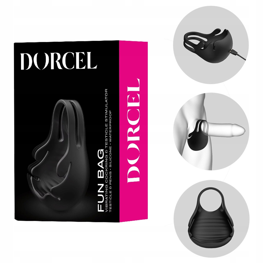 Stymulator penisa i jąder z wibracjami, perfumy.