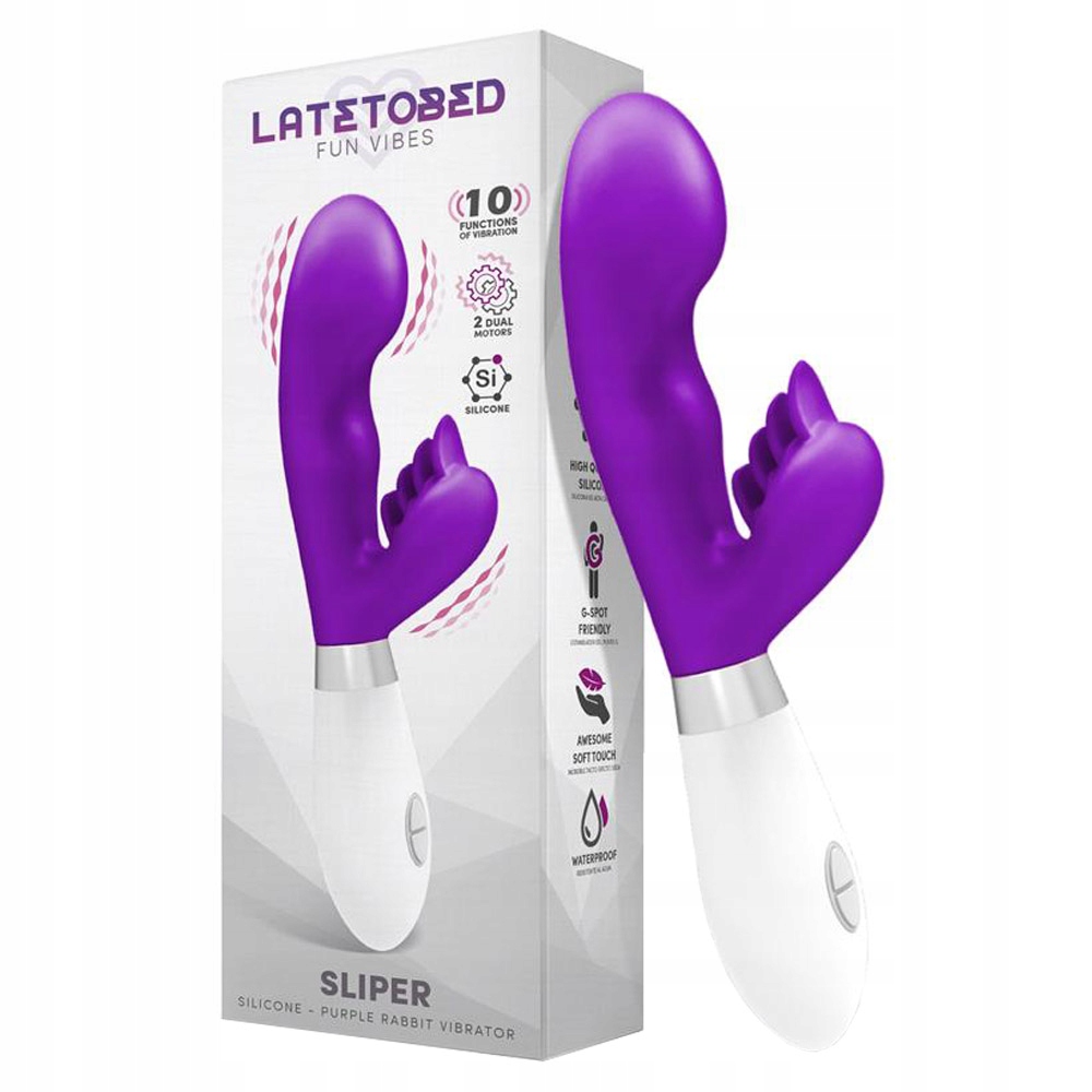 Wibrator silikonowy typu króliczek. Łechtaczka i punkt G. Wielofunkcyjny