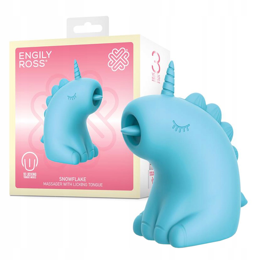 Masażer łechtaczki z funkcją 10 trybów lizania. Kształt jednorożca. Silikon