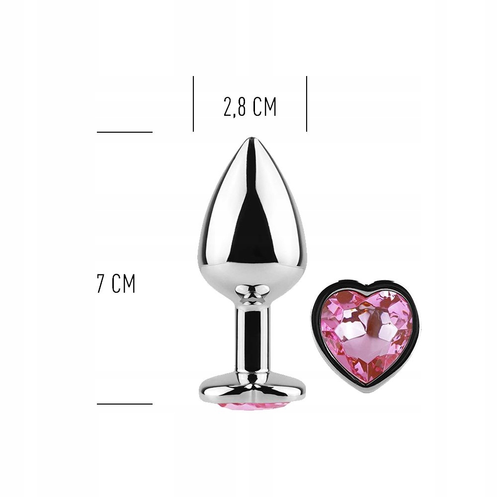 Korek analny, plug do pupy. Kryształ serduszko.