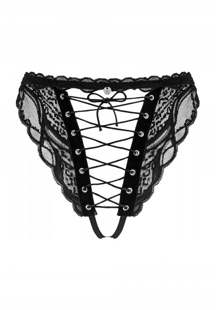 Stringi sznurowane, otwarty krok. Majtki S/M