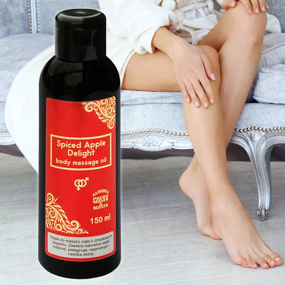 Olejek do erotycznego masażu. Kojący zmysły aromat jabłek i cynamonu.