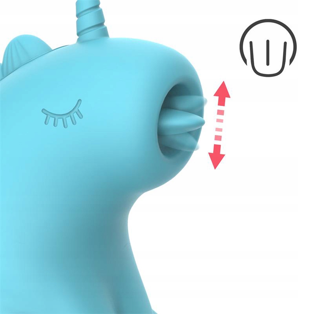 Masażer łechtaczki z funkcją 10 trybów lizania. Kształt jednorożca. Silikon