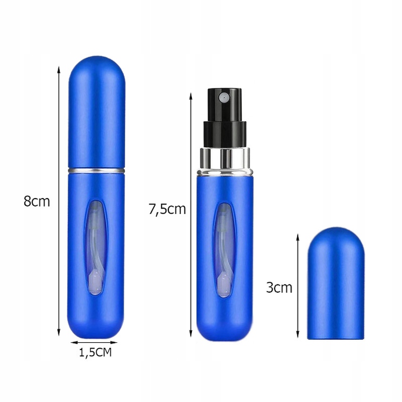 Atomizer 5 ml, wielokrotnego użytku. Łatwe napełnianie.