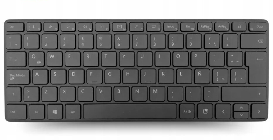 Microsoft BT Compact 2.4GHz Wireless Keyboard Schwarz zum Schreiben - Bild 1 von 16