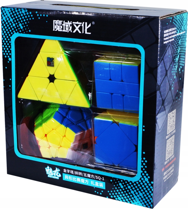 DUŻY ZESTAW KOSTKI RUBIKA Pyraminx + Megaminx + Skewb + Square1