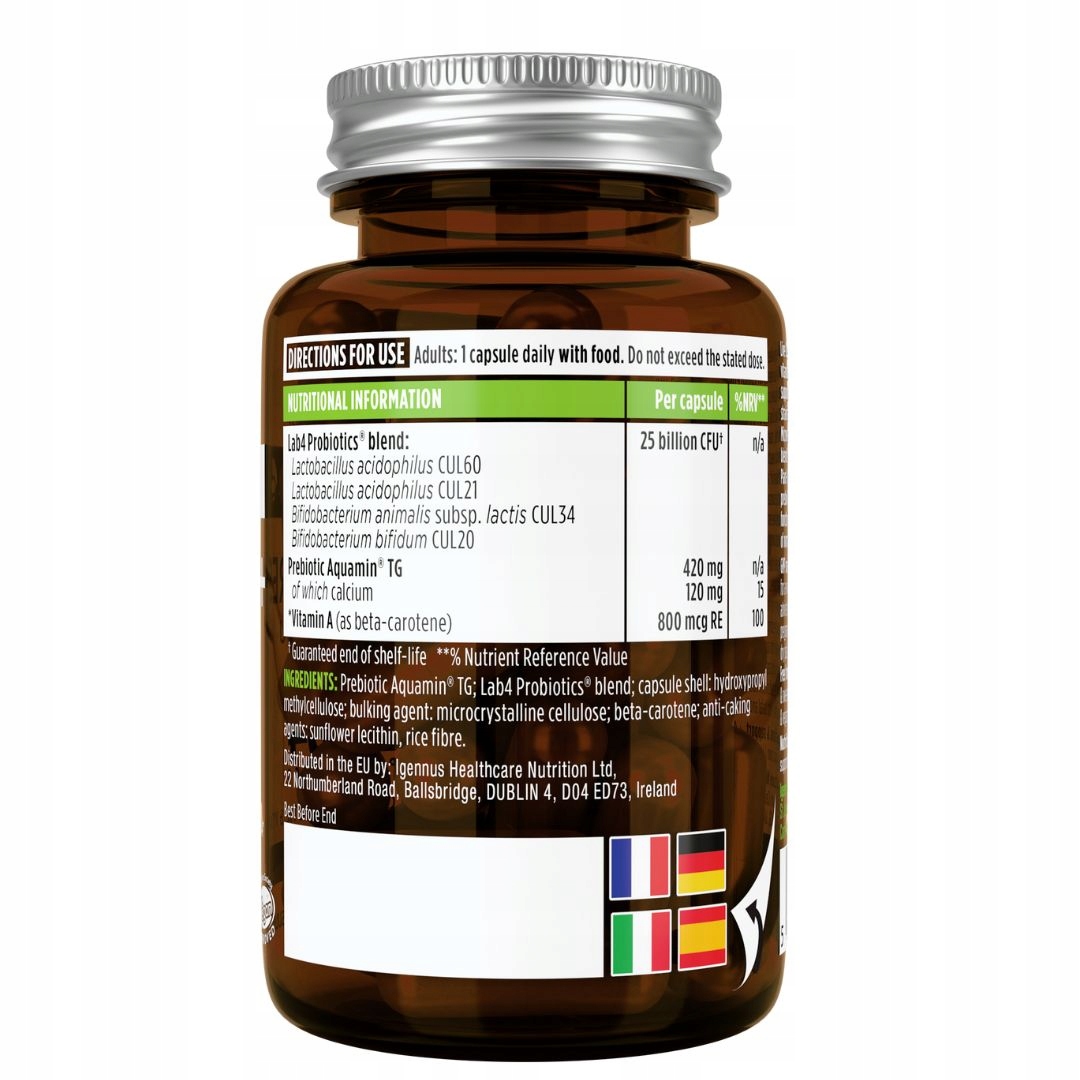 Probiotyk LAB4 plus PREBIOTYK z alg ODPORNE szczepy ZDROWE jelita Igennus