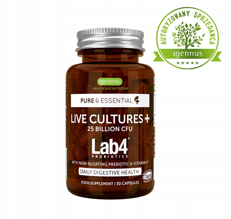 Probiotyk LAB4 plus PREBIOTYK z alg ODPORNE szczepy ZDROWE jelita Igennus