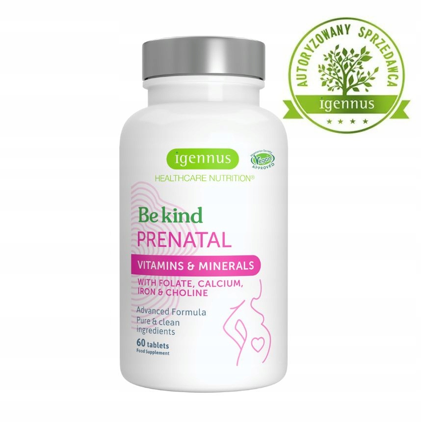 PRENATAL witaminy dla kobiet W CIĄŻY aktywny kwas foliowy CHOLINA Igennus