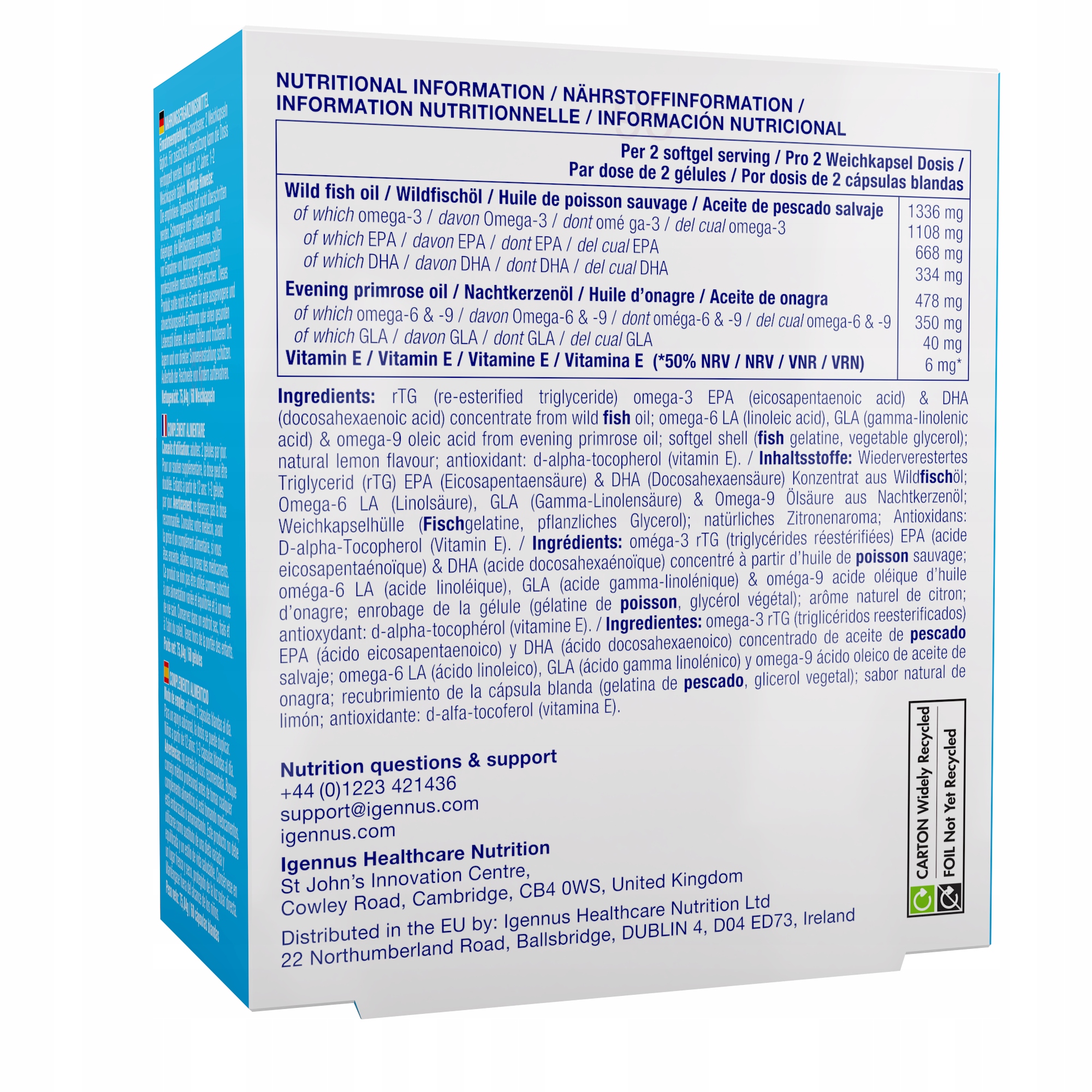1000 mg EPA i DHA omega 3 6 9 z sardeli GLA Pharmepa COMPLETE Igennus