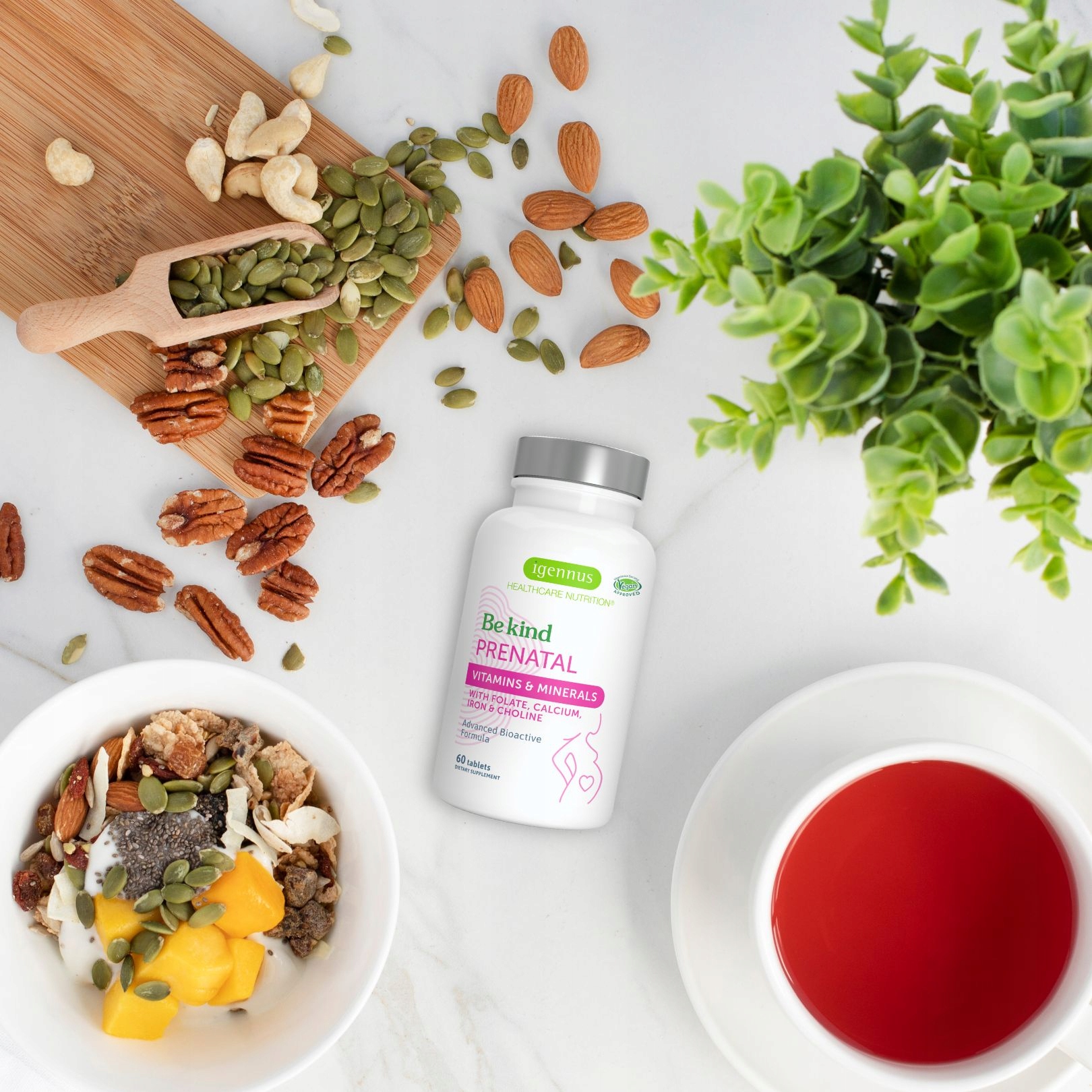 PRENATAL witaminy dla kobiet W CIĄŻY aktywny kwas foliowy CHOLINA Igennus