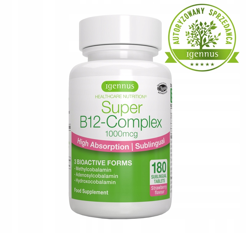 Witamina B12 podjęzykowa AKTYWNE formy METYLOKOBALAMINA 180 tab Igennus