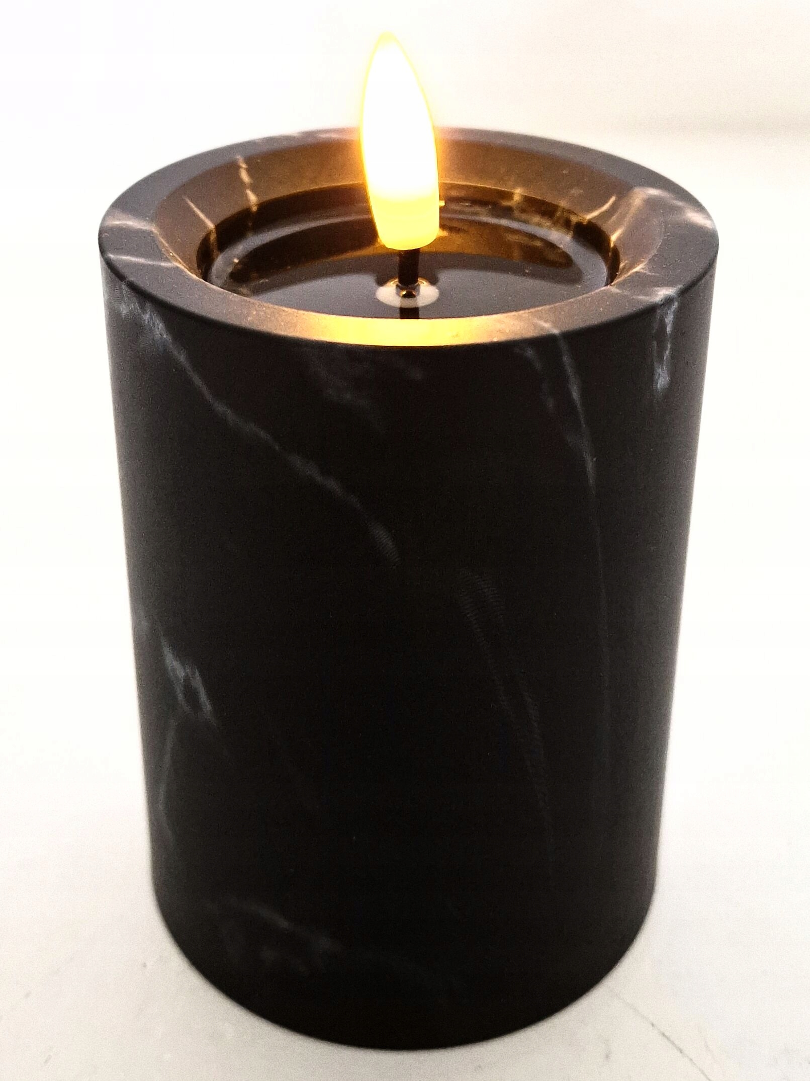 ŚWIECZKA NA BATERIE 10CM EFEKT MARMURU ŚWIECA LED WKŁAD DO STROIKOW NA STÓŁ